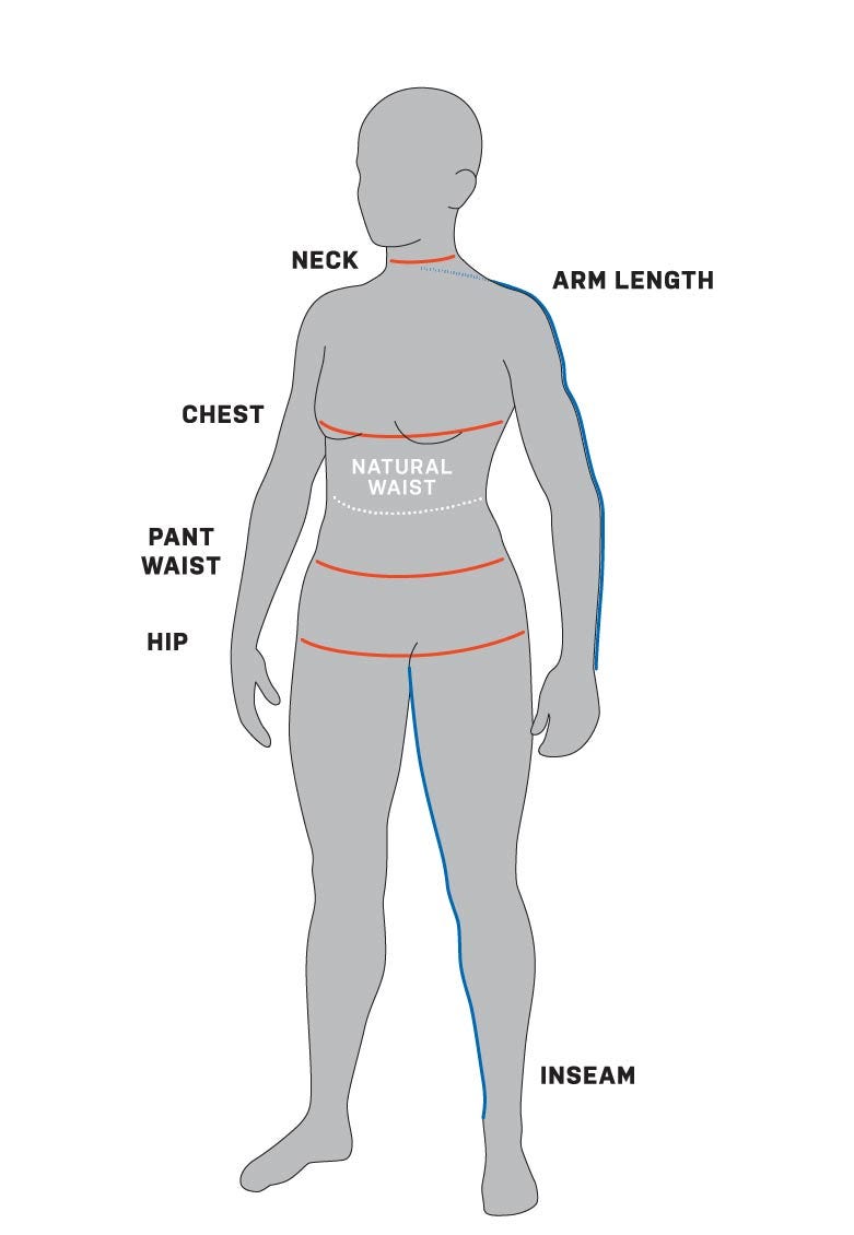 sizing graphic for women's bottoms